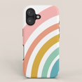 Pastal Shell Pastel Rainbow Arch Tough Phone Case for Apple iPhone, Dual-Layer ...