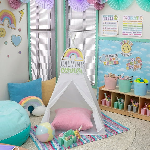 Pastel Rainbow Classroom Calming Corner Decorations - 6 Pc.