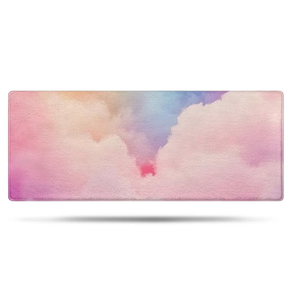Pastel Rainbow Clouds Bathroom Rugs Mat,Non Slip Microfiber Bathroom Rug,Rubber Backing,Soft Bathroom Mats for Bathroom Floor,Tub and Shower,60x24in(150x60cm)