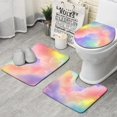 thumbnail image 1 of Pastel Rainbow Clouds Bathroom Rugs Sets 3 Piece,Toilet Cover Set,Absorbent Non Slip Bathroom Mats Sets with U-Shaped Contour Rug Toilet Rug Set, 1 of 5