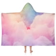 thumbnail image 1 of Pastel Rainbow Clouds Hooded Bath Towel，50"x30" for Ages 3 To 12 Kids, Quick Dry Lightweight Soft Microfiber Hood Beach Towel Cover Up for Kids, 1 of 7
