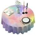 thumbnail image 1 of Pastel Rainbow Clouds Round Tablecloth 60"x60",Wrinkle Wipeable Table Cloth for Kitchen Dining Room Picnic Patio Party, 1 of 6