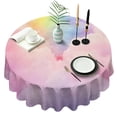 thumbnail image 1 of Pastel Rainbow Clouds Round Tablecloth 60"x60",Wrinkle Wipeable Table Cloth for Kitchen Dining Room Picnic Patio Party, 1 of 6
