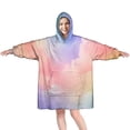 thumbnail image 1 of Pastel Rainbow Clouds Wearable Oversized Blanket,Wearable Blanket Hoodie for Adults,Cozy Hooded Blankets with Super Pockets,Super Warm Fuzzy Pullover for Women & Men, 1 of 6