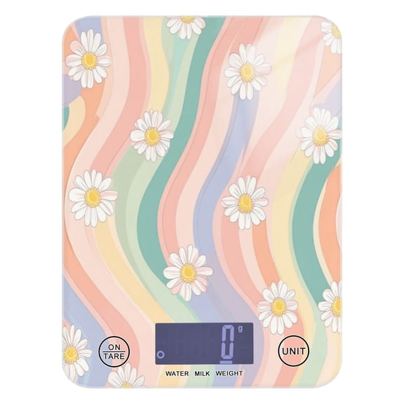 Pastel Rainbow Colors Pattern Food Scale Digital Kitchen Scale Waterproof Grams Ounces lbs for For Baking and Cooking