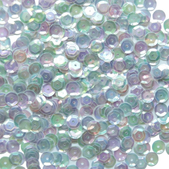 Pastel Rainbow Cup Sequins 6mm Crystal Rainbow Iris Iridescent Made in USA