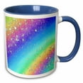 thumbnail image 1 of 3drose, Pastel Rainbow, Gradient, Colorful, Image of Sparkles, Glam, Pretty, 11oz Two-tone Blue Mug, 1 of 6