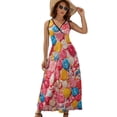 thumbnail image 1 of Pastel Rainbow Lollipop Sleeveless Dress Dresses Women Summer Evening Dresses Ladies Bohemia Long Dresses, 1 of 9