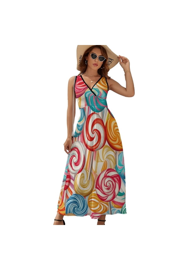 Pastel Rainbow Lollipop Sleeveless Dress Summer Women Clothes Dress for Pregnant Women Dresses