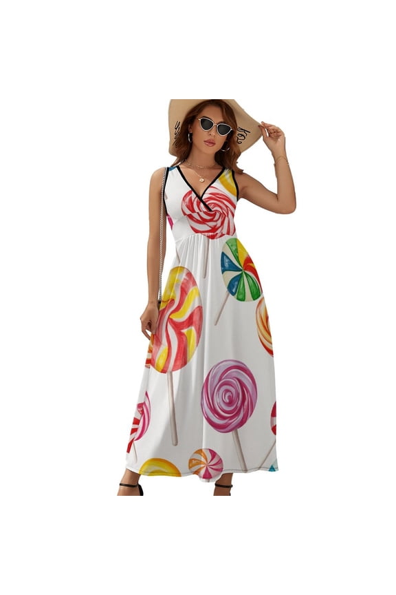 Pastel Rainbow Lollipop Sleeveless Dress Summer Women Clothes Dress for Pregnant Women Dresses