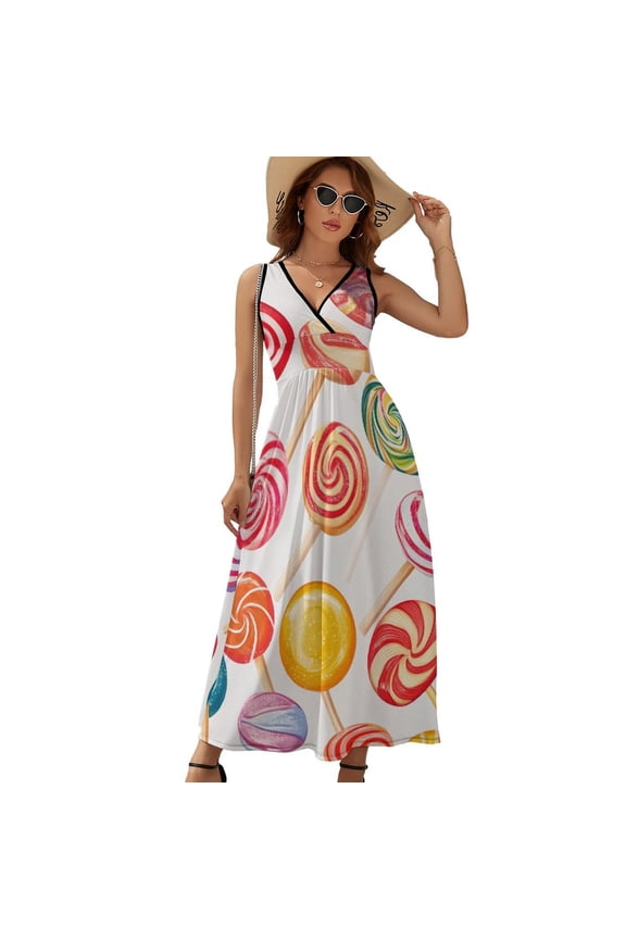 Pastel Rainbow Lollipop Sleeveless Dress Summer Women Clothes Dress for Pregnant Women Dresses