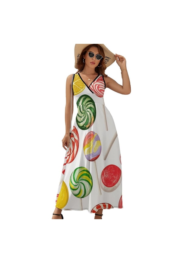 Pastel Rainbow Lollipop Sleeveless Dress Summer Women Clothes Dress for Pregnant Women Dresses