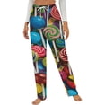 thumbnail image 1 of Pastel Rainbow Lollipop Winter Female Pants Flannel High Waist Women Pants Lady Warm Straight Leg Plush Trousers, 1 of 7
