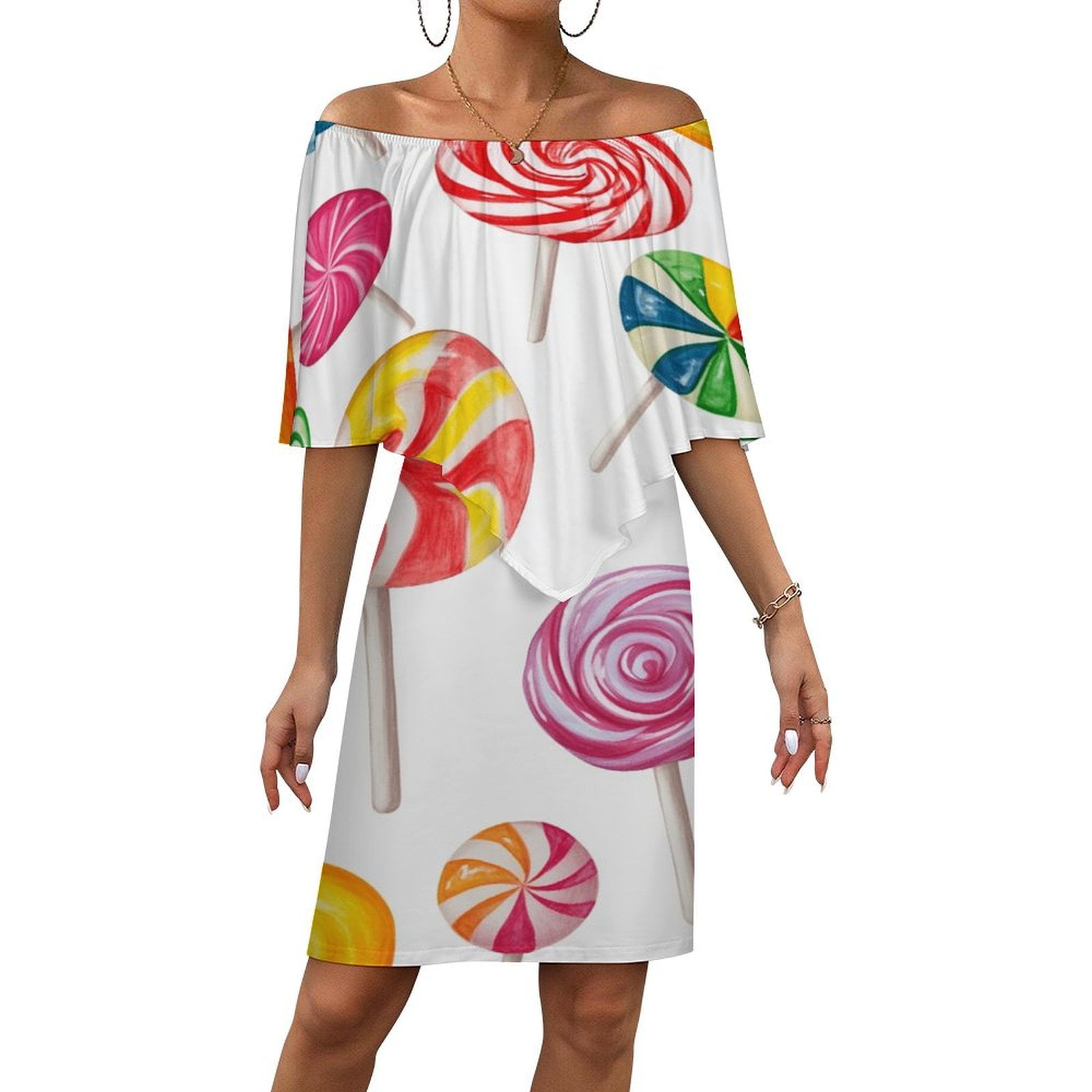 Floaty Asymmetrical Summer Dress  - Pastel Fireworks