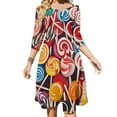 thumbnail image 1 of Pastel Rainbow Lollipop Womens Summer Dress Tie Back A Line Flare Dress, 1 of 9
