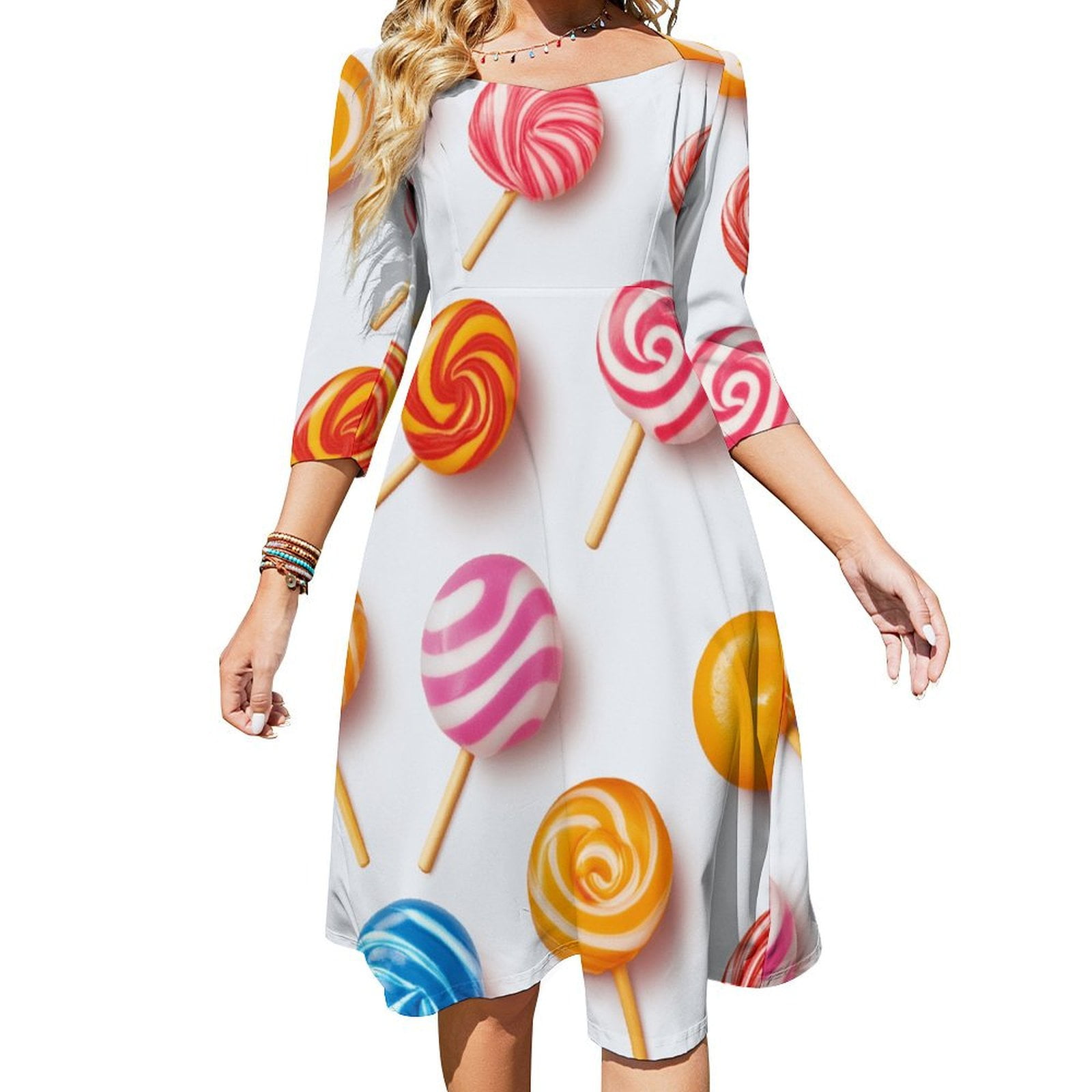 LOLLI PASTEL LINES DRESS - SALMON main image 1