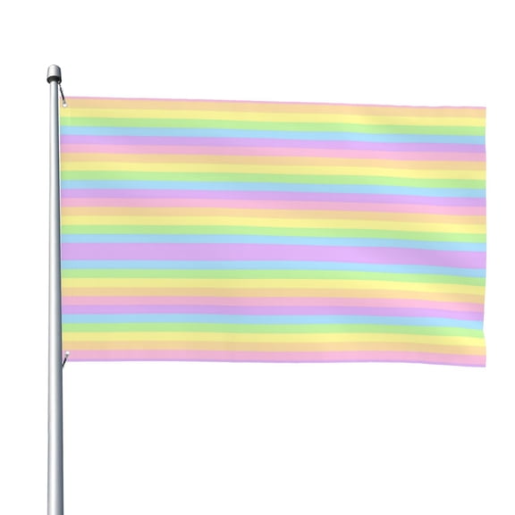 Pastel Rainbow Striped Flag 4x6ft Cool Funny Flag Banner For Dorm Bedroom Wall Decor Indoor Outdoor
