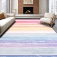 thumbnail image 1 of Pastel Rainbow Stripes Soft Area Rug Cute Decor, Non Slip, Stain Resistant, Washable Area Rugs for Living Room, Bedroom 2x3ft, 1 of 6