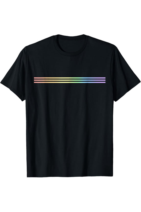 Pastel Rainbow Stripes Subtle Pride LGBT Equality Gay Rights T-Shirt