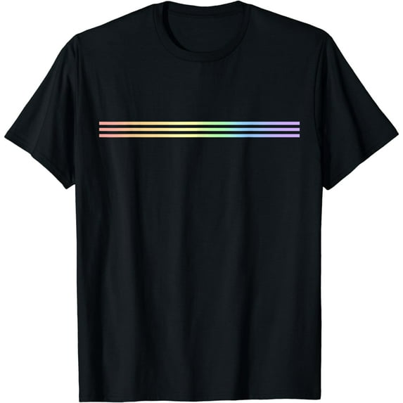 Pastel Rainbow Stripes Subtle Pride LGBT Equality Gay Rights T-Shirt