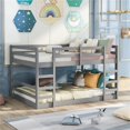 thumbnail image 1 of Pastel Rectangular Dual Ladder Bunk Bed, Gray - Full Over Full, 1 of 1