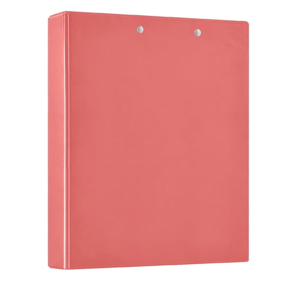Pastel Red Hardcover 3 Ring Binder 1.5” Round Rings Letter Size Paper Pockets for School Office Supplies