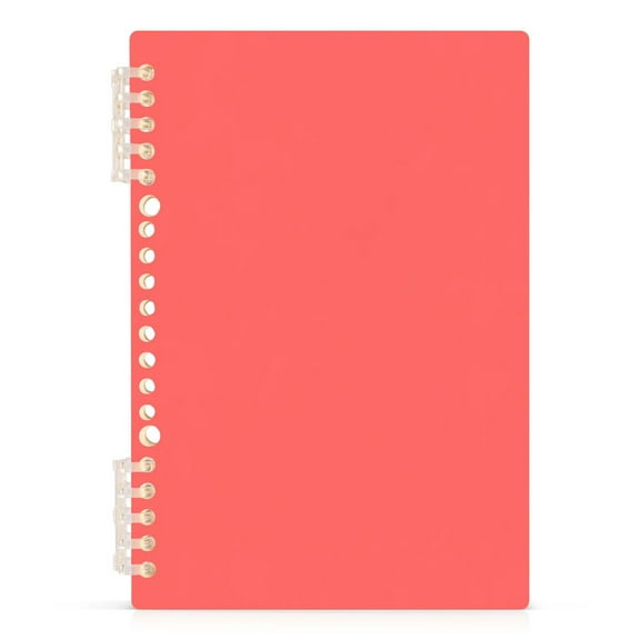 Pastel Red Notebooks 1-subject Journal 60 Sheets A5 College Ruled Paper Detachable Ring 8.3"x5.7"