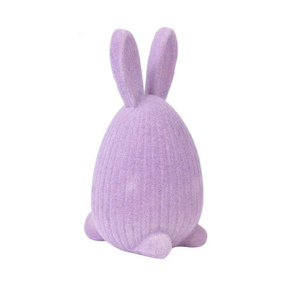 Eqslft Pastel Resin Easter Bunny Figurines Set - Velvet-Finish Resin Rabbit Decor in Multiple Colors - Spring Tabletop Accents for Home