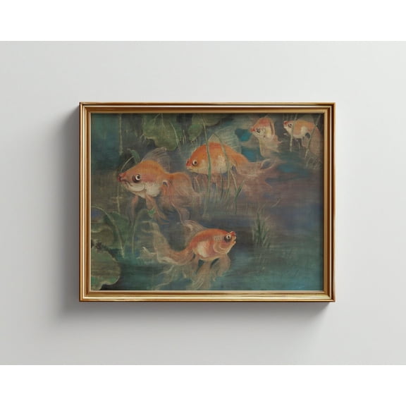 Pastel Retro Summer Wall Art Room Decor Poster Vintage Goldfishable Art Cottage Core Decor Preppy