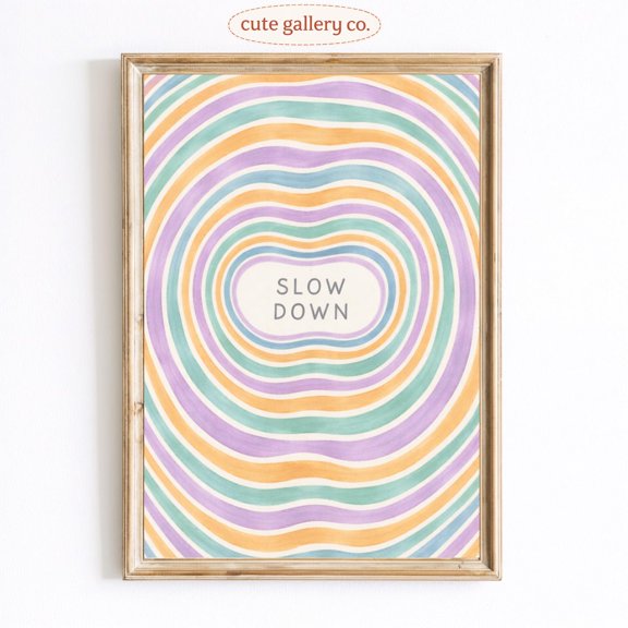Pastel Ripple Meditation Wall Art Home Decor Unframed Paper Print