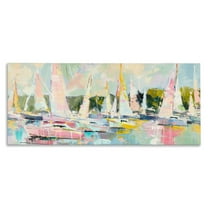 Stupell Industries Pastel Sails with Modern Paint Drip Canvas Wall Art, design by Creative Studio, 20 x 48