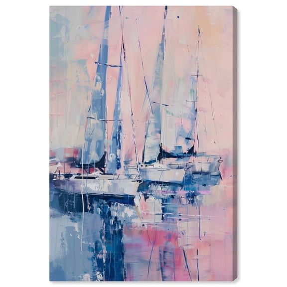 Pastel Sea Breeze Sailing Wall Art Canvas Wall Art by Art Remedy, Gallery Wrapped, 36" x 54"