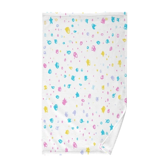 Pastel Sea Life Dots Soft 100% Cotton Towel, High Absorbency, Single Pack, 16" x 28"