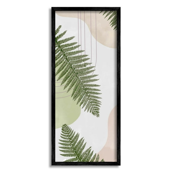 Pastel Shapes Fern Sprouts Botanical & Floral Graphic Art Black Framed Art Print Wall Art
