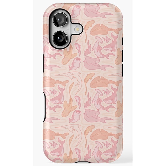 Pastel Shark Fish Pattern Phone Case for iPhone 11 12 13 14 15 16 17 Pro Max