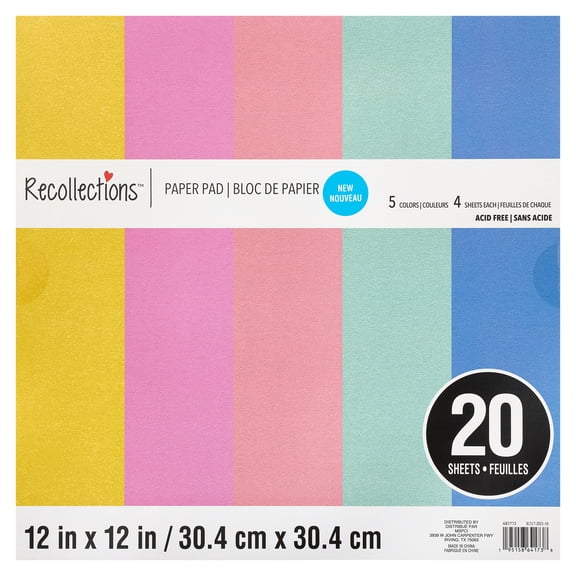 Pastel Shimmer Paper Pad by Recollections - 12" x 12"
