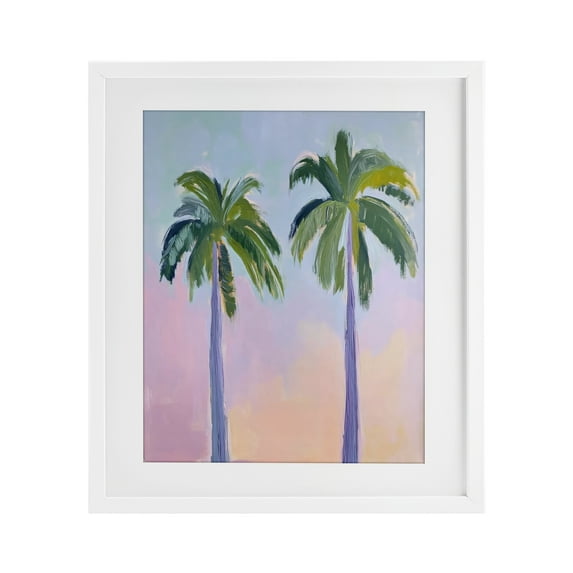 Stupell Industries Pastel Skies And Palms White Framed Print Under Glass, design by LSR Design Studio, 21 x 17