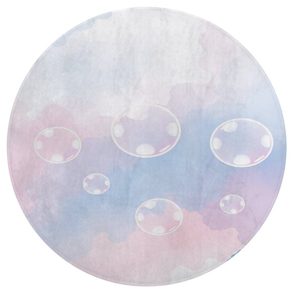 Pastel Sky Bubbles Round Carpet Circle Rug Outdoor Patio Area Rug Washable Large Area Rugs Hallway Room Decor Fitness Mats