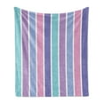 thumbnail image 1 of Pastel Soft Flannel Fleece Blanket, Abstract Art Style Vector Illustration of Polka Dot with Stripes Print, Cozy Plush for Indoor and Outdoor Use, 60" x 80", Violet and Violet Blue, by Ambesonne, 1 of 5