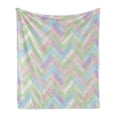 thumbnail image 1 of Pastel Soft Flannel Fleece Blanket, Soft Colored Realistic Parquet Wooden Floor Pattern Herringbone Country Home Print, Cozy Plush for Indoor and Outdoor Use, 60" x 80", Multicolor, by Ambesonne, 1 of 5