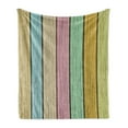 thumbnail image 1 of Pastel Soft Flannel Fleece Blanket, Colorful Old Wooden Planks Timber Texture Rustic Farmhouse Country Life Theme Print, Cozy Plush for Indoor and Outdoor Use, 60" x 80", Multicolor, by Ambesonne, 1 of 6