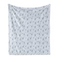 thumbnail image 1 of Pastel Soft Flannel Fleece Blanket, Man in the Lake Windsurfing Water Sports Activity Leisure Illustration, Cozy Plush for Indoor and Outdoor Use, 50" x 60", Pale Blue Grey and White, by Ambesonne, 1 of 5