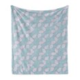 thumbnail image 1 of Pastel Soft Flannel Fleece Throw Blanket, Design of Big Striped Leaf Silhouettes Simplistic Garden Art, Cozy Plush for Indoor and Outdoor Use, 50" x 70", Mauve Blue Grey, by Ambesonne, 1 of 5