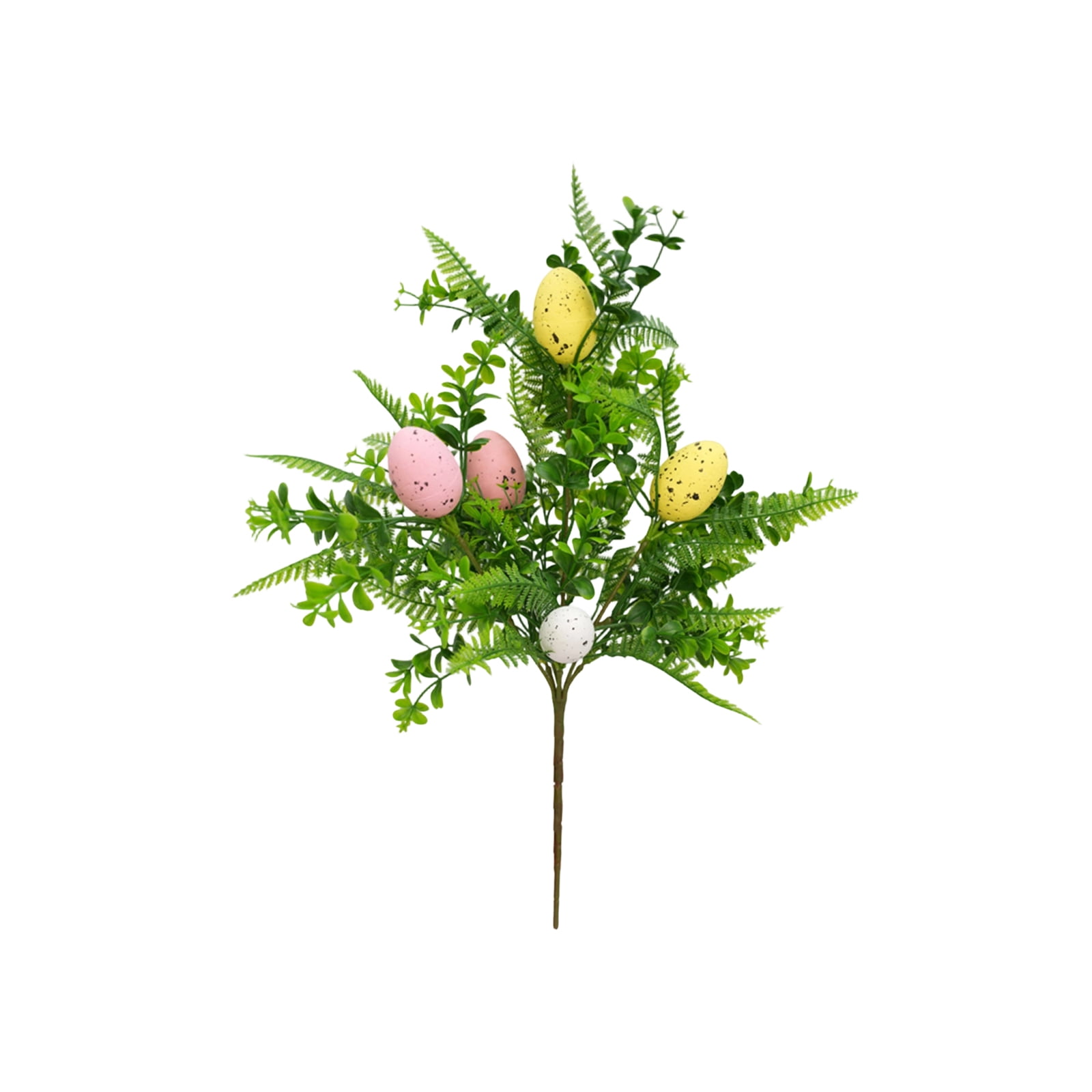 Pastel Speckled Easter Egg Branch with Foam Eggs Artificial Greenery