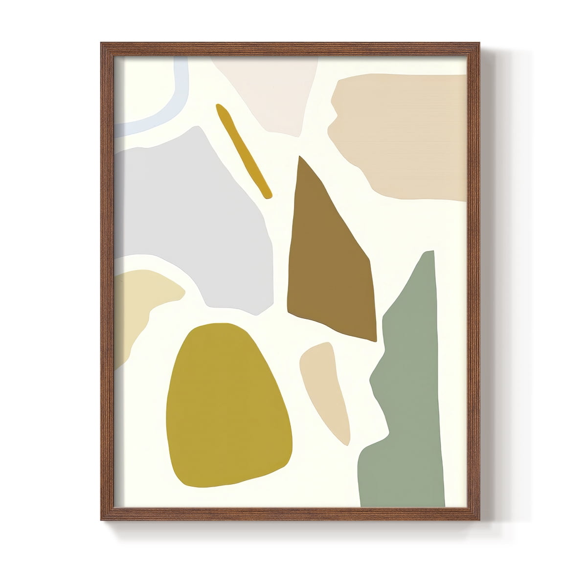 Pastel Splotches I Framed Print in Brown Solid Wood Framed Print No Nail Hanging