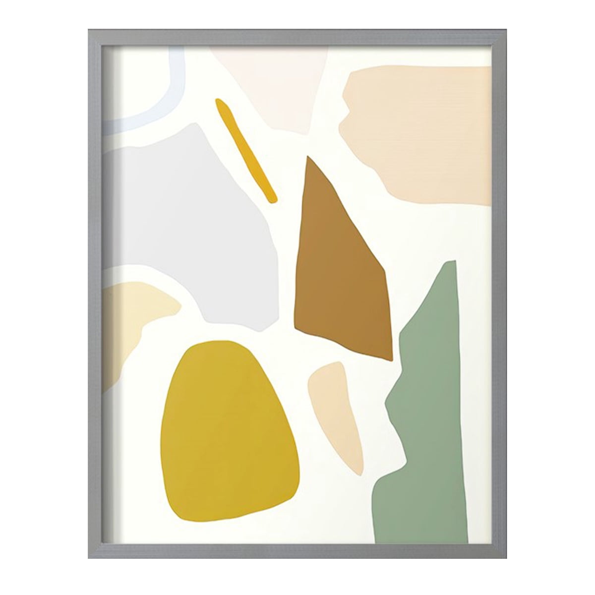 Pastel Splotches I Framed Print in Gray Solid Wood Framed Print No Nail Hanging