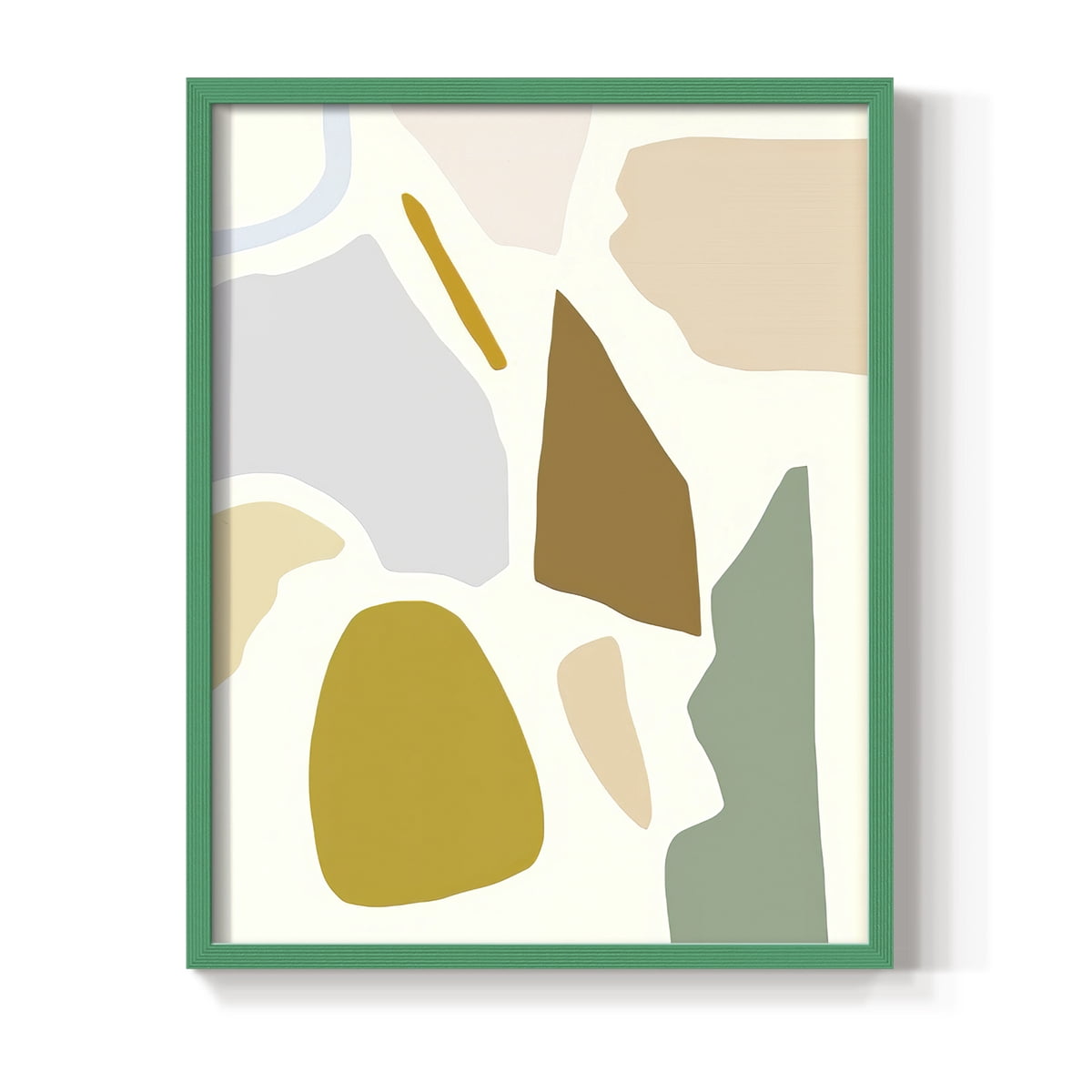 Pastel Splotches I Framed Print in Green Solid Wood Framed Print No Nail Hanging