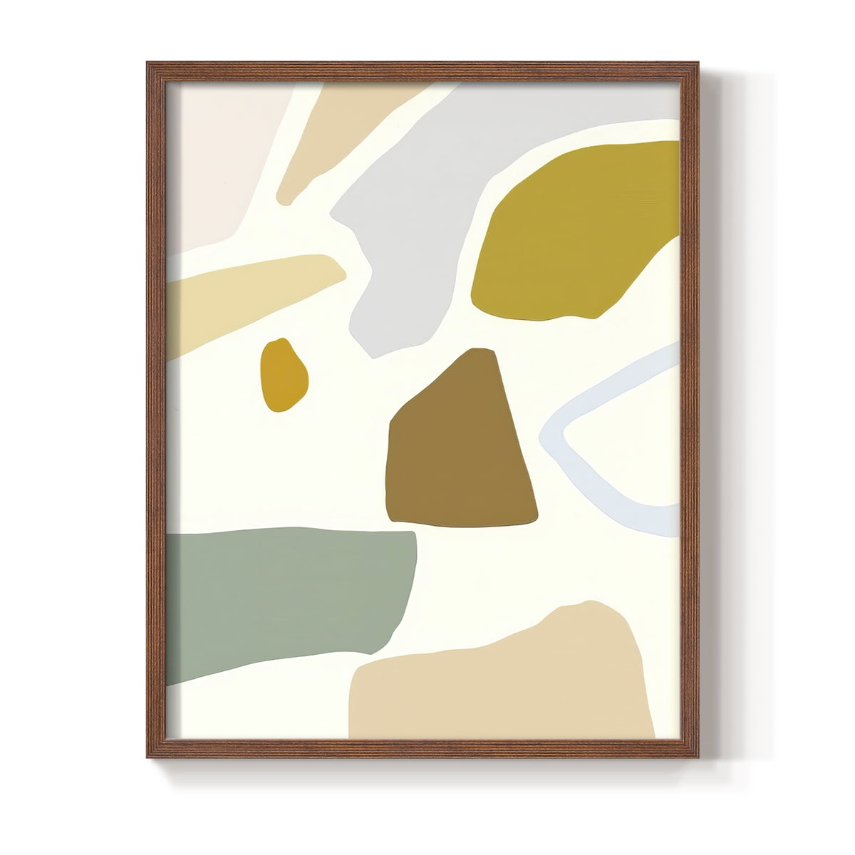 Pastel Splotches II Framed Print in Brown Solid Wood Framed Print No Nail Hanging