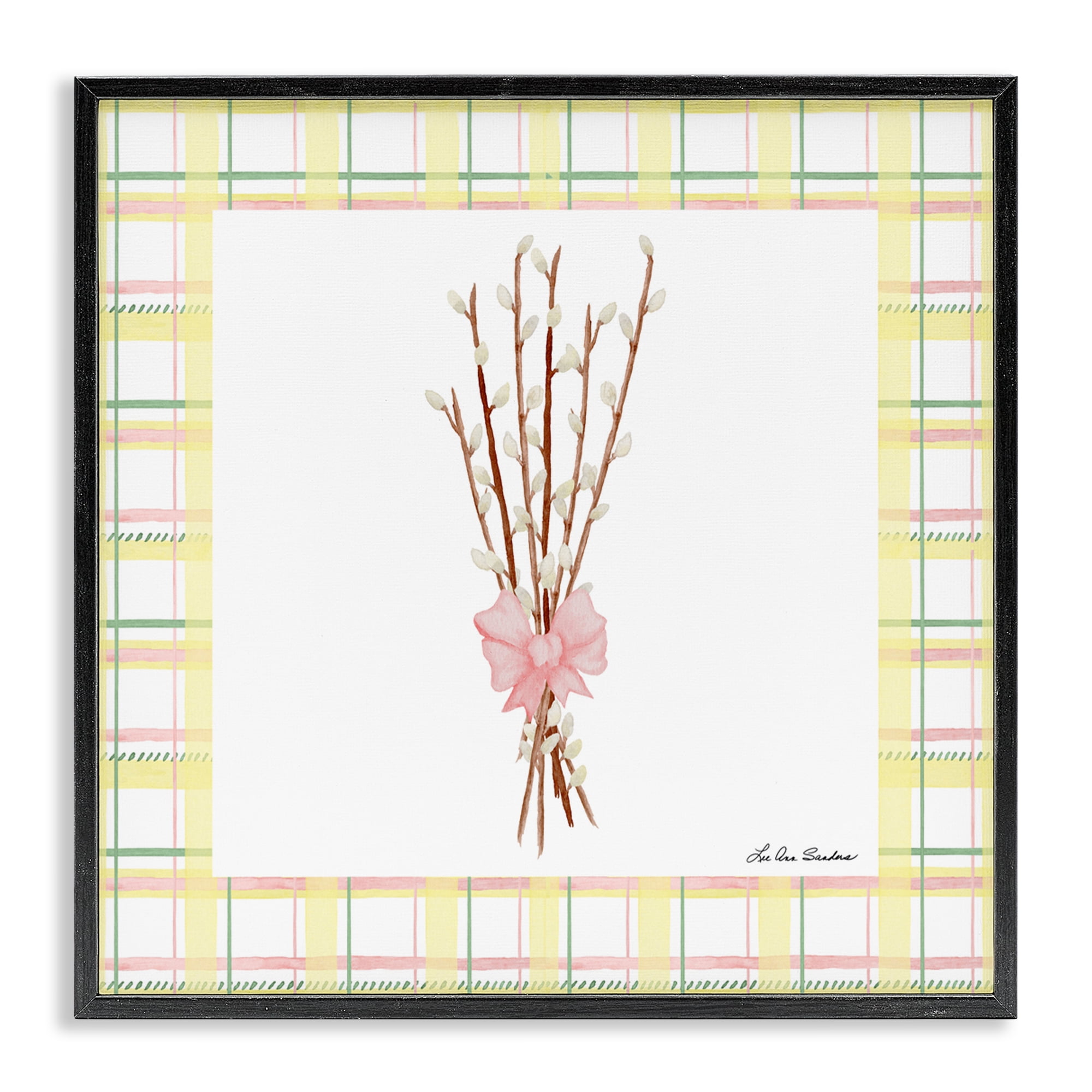 Pastel Spring Pussy Willow Black Framed Giclee Art, design by Lee Ann Sanders