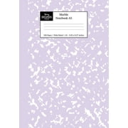 Pastel Stationery Notebooks A5 Marble Notebook A5 Lilac Purple Marble Wide Ruled Journal, Book 3, Paperback